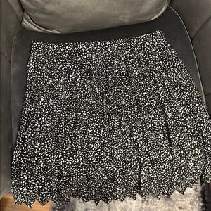 Black and White Patterned Women's Skirt